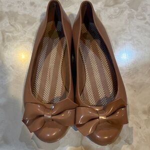 Melissa Elegant Dusty Rose Jelly Bow Flats